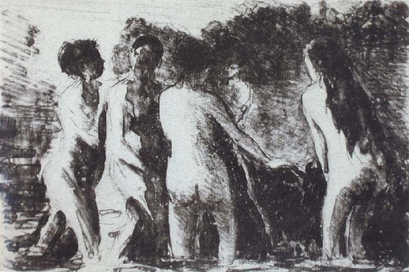 Camille Pissarro Line of bathers Germany oil painting art